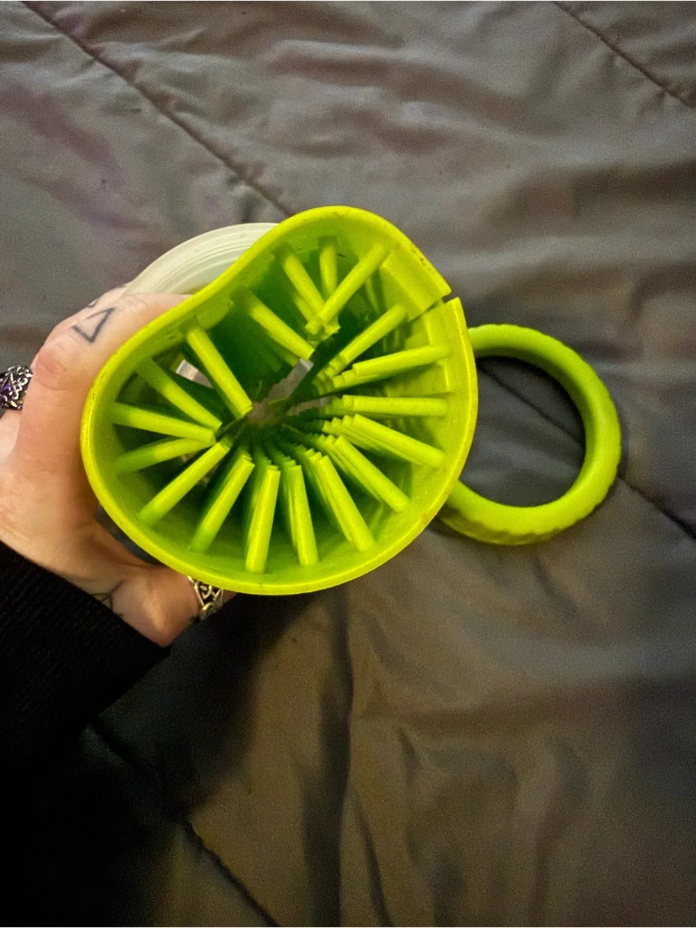 Dog Paw Cleaner Cup - Lime Green Top - Picture 3 of 3